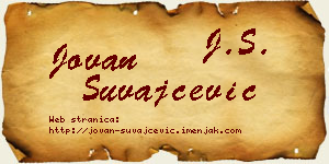 Jovan Suvajčević vizit kartica